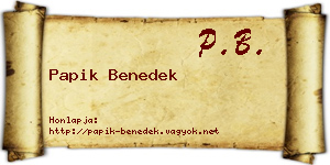 Papik Benedek névjegykártya