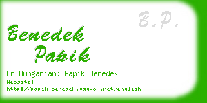 benedek papik business card